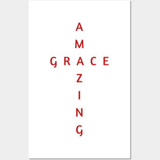 AMAZING GRACE CROSS/MAROON Posters and Art